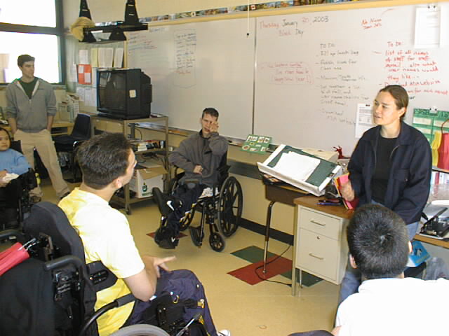 disabled in wheelchair presenting to class teacher
