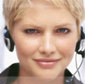 face of teleophone operator with headset